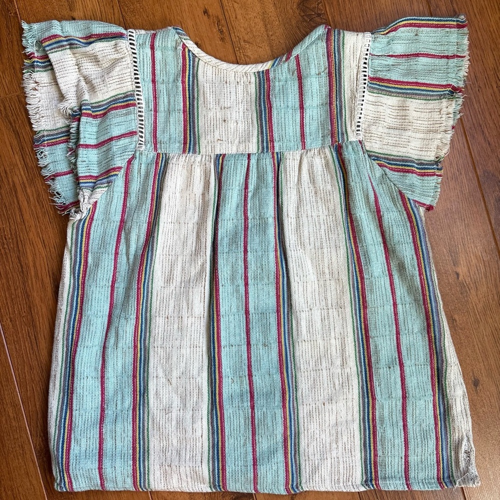 Women's Anthropologie dRA Striped frayed sleeve boho top. Size Small - Picture 5 of 7